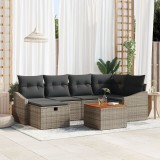 Gossi set canapea gradina 7 piese cu perne gri din ratan poli