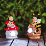 Figurine solare animale - 2 tipuri - 1 LED alb - 8,5 x 8 x 15 cm