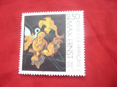 Serie 1 valoare Franta 1991 - Pictura Max Ernst ,stampilat foto