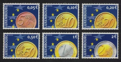 Luxemburg 2001 - Monedele euro, serie neuzata foto