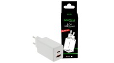 PATONA Premium GaN PD65W Adapter white 1xUSB-C 1xUSB-A PD3.0 QC3.0