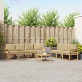 Cumpara ieftin Set de canapele de exterior 7 buc. 7-Locuri White and Beige