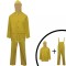Costum de ploaie impermeabil cu glugă, XL, galben, 2 piese