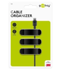 Cleme pentru gestionarea cablurilor 3 sloturi Goobay set 3buc negru foto
