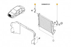 Suport Fixare Radiator Dacia Logan 2004-2012 Motor 1.4 1.5dci 1.6, Sandero 2008-2012; foto