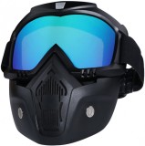 Masca de protectie moto cu ochelari detasabili rainbow pentru ATV si quad