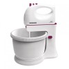 Mixer cu bol Heinner Charm, 300 W, 5 viteze, 2.5 l, functie Turbo, Alb/Visiniu