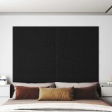 Panouri de perete 12 buc. negru 90x30 cm textil 3,24 m&sup2;
