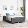 Pat VidaXL Gri Inchis 140x200 cm cu Saltea Arcuri Pocket, Cadru Lemn, Depozitare