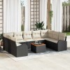 VidaXL Set de canapele pentru grădină 10 pcs Negru și alb