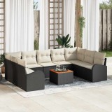 vidaXL Set de canapele pentru grădină 10 pcs Negru și alb