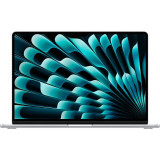 Laptop Apple MacBook Air 15 cu procesor Apple M3, 8 nuclee CPU si 10 nuclee GPU, 8GB, 256GB SSD, Silver, INT KB, Manual RO