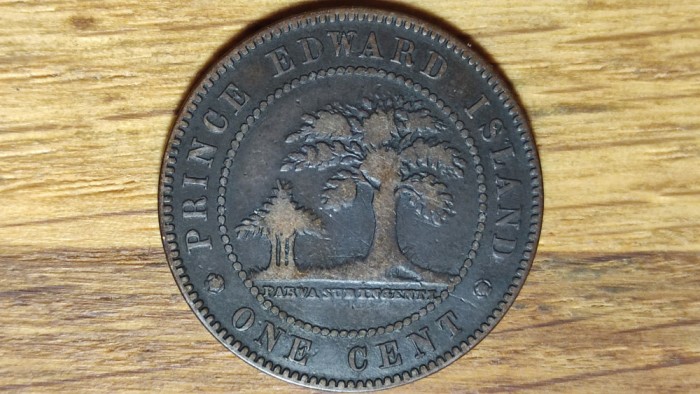 Canada provincii -raritate- 1 cent 1871 Prince Edward Island - Victoria tanara!