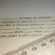 BILET VECHI - DOVADA DE PREDARE
