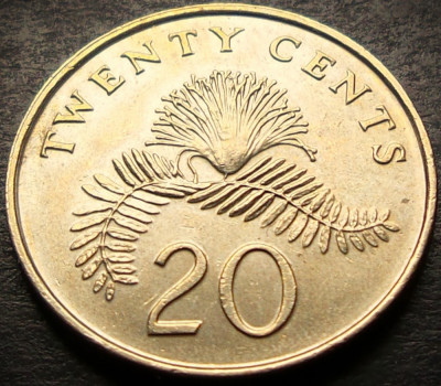 Moneda exotica 20 CENTI - SINGAPORE, anul 1989 * cod 3385 = A.UNC foto