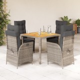 vidaXL Set mobilier de grădină cu perne, 5 piese, gri, poliratan 3213105