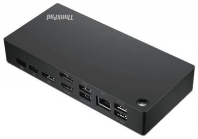 Docking Station, Lenovo, ThinkPad Universal USB-C, 40AY0090EU, 100W, 4K (Negru) , Wired USB 3.2 Gen 1 (3.1 Gen 1) foto