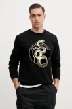 Armani Exchange hanorac de bumbac barbati, culoarea negru, cu imprimeu, XM000216 AF10830