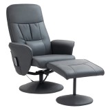 HOMCOM Fotoliu de masaj cu scaun, Scaun ergonomic cu 10 puncte de vibrații, Piele artificială, 76 x 81 x 105 cm, Gri &icirc;nchis | Aosom Romania