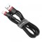 Cablu Date si Incarcare USB-A - Lightning Baseus Cafule, 18W, 2m, Rosu CALKLF-C19