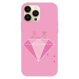 Husa compatibila cu Apple iPhone 15 Pro Max, Viceversa, model Diamond Pink Panther , Silicon, TPU, Transparent, Carcasa
