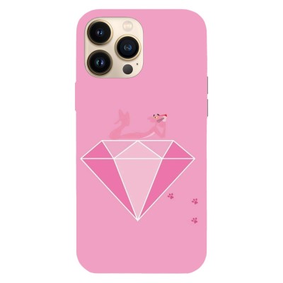 Husa compatibila cu Apple iPhone 15 Pro Max, Viceversa, model Diamond Pink Panther , Silicon, TPU foto