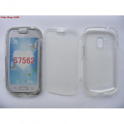 Husa Silicon cu capac Protectie Touch Samsung S7562 Transparent foto
