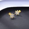 Cercei Argint 925 Placati Aur 14K, Model Stea, 9mm, ARG16C, Cutie Cadou