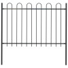Gard de gradina cu varf curbat, negru, 1,7 m, otel GartenMobel Dekor, vidaXL