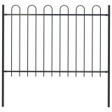 Gard de gradina cu varf curbat, negru, 1,7 m, otel GartenMobel Dekor, vidaXL