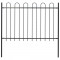 vidaXL Gard de grădină cu v&acirc;rf curbat, negru, 1,7 m, oțel
