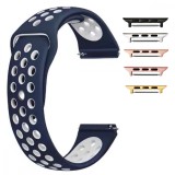Cumpara ieftin Curea silicon, compatibila Apple Watch 9|8|7|6|5|4|3|2|1 Series, 41mm|40mm|38mm, Albastru/Alb
