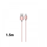 Cablu MicroUSB Devia Gracious Rose Gold (1.5m, impletitura textila)