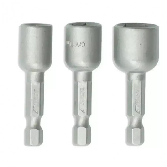 Set de chei tubulare magnetice 3buc: 8,10,13x48mm, 1/4&#039;&#039;