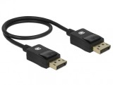 Cablu Displayport coaxial 8K60Hz T-T 0.5m Negru, Delock 85299