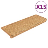 Cumpara ieftin Covorașe scări autoadezive, 15 buc. portocaliu, 65x21x4cm sisal