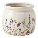 Cumpara ieftin Ghiveci flori ceramica multicolora Flowers &Oslash; 20x15 cm