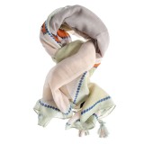 Esarfe cu nuante verzi din vascoza cu ciucuri