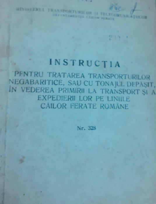 INSTRUCTIA PENTRU TRATAREA TRANSPORTURILOR NEGABARITICE.....