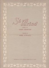 AS - PARTITURA - SA VII CUR&Icirc;ND - muzica HARRY REININGER, versuri AUREL SCHWARTZ,pentru voce si pian