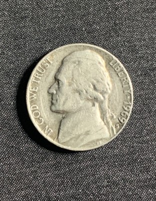 Moneda five cents 1969 USA foto
