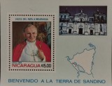 BC4, Nicaragua 1983, colita Papa Ioan Paul al II-lea, Nestampilat