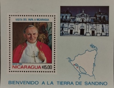 BC4, Nicaragua 1983, colita Papa Ioan Paul al II-lea foto