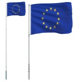 Cumpara ieftin Steag Europa si stalp din aluminiu, 5,5 m