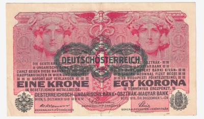 AUSTRO-UNGARIA 1 COROANA EINE KRONE EGY KORONA 1916 foto