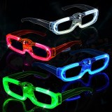 Ochelari LED animatie petreceri, 3 moduri de iluminare, alimentare baterii - Alb, ProCart