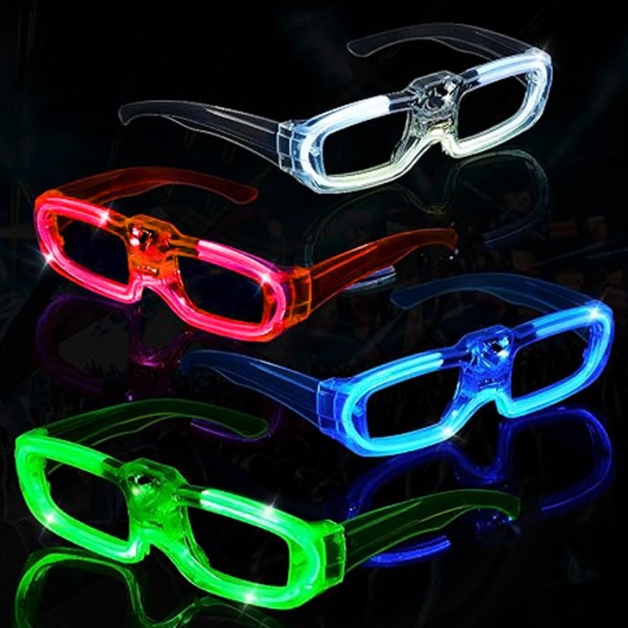 Ochelari LED animatie petreceri, 3 moduri de iluminare, alimentare baterii - Rosu