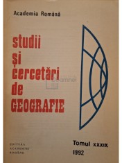 Victor Tufescu - Studii si cercetari de geografie, vol. 39 (Editia: 1992)