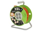 Prelungitor alimentare KEL 3x1,5mm&sup2; bobinat cu 4 prize PVC 40m 16A