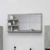 Oglinda de baie, gri beton, 90 x 10,5 x 45 cm, PAL GartenMobel Dekor, vidaXL